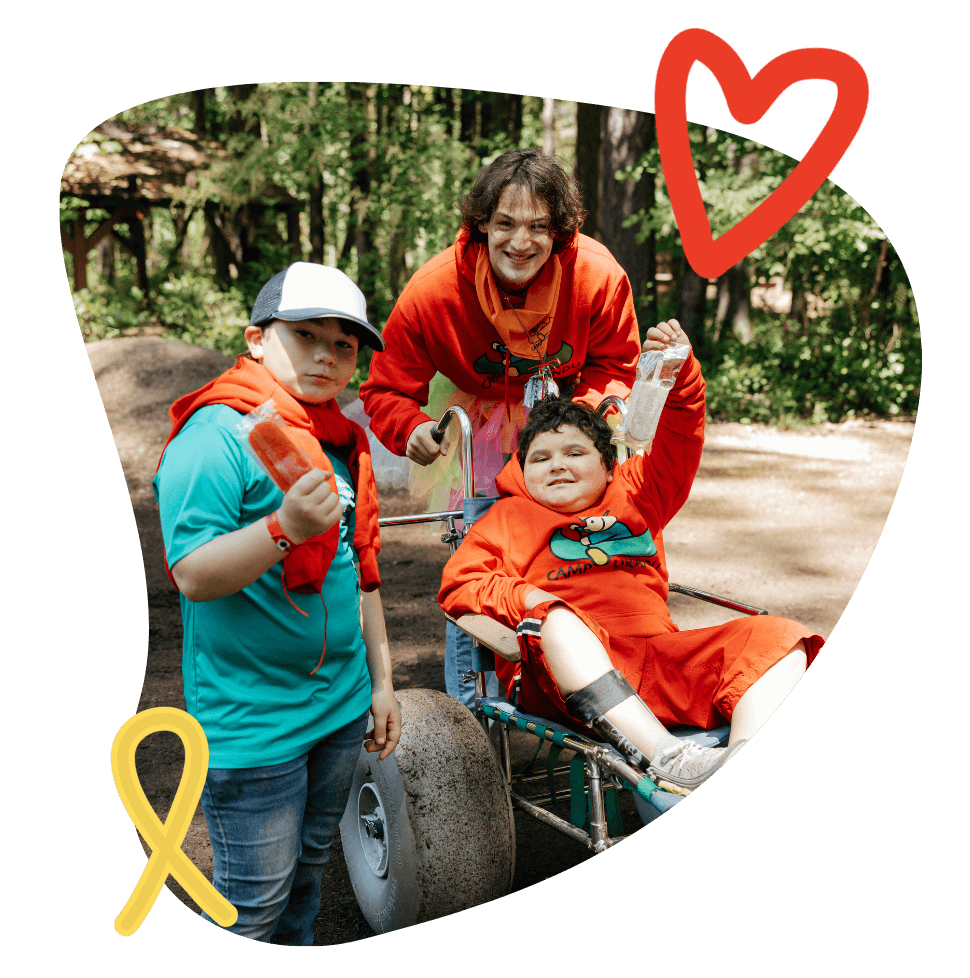Volunteer with participants 