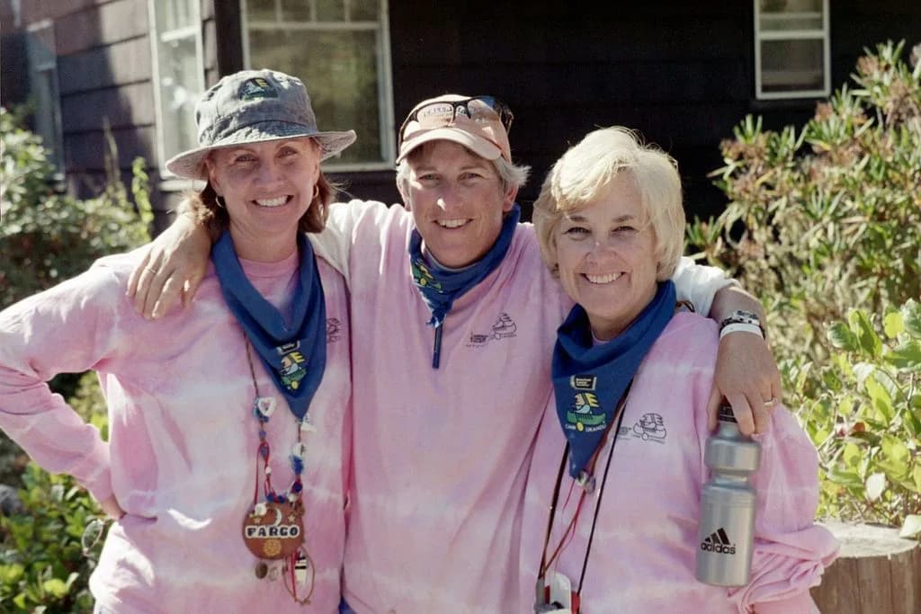 Three camp volunteers together